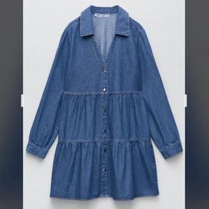 Zara Tiered Denim Dress